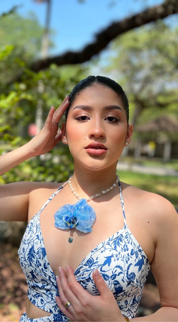 Paulina Altuve wearing Ocean Whisper Necklace