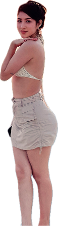Paulina Altuve Beige Bathing Suit
